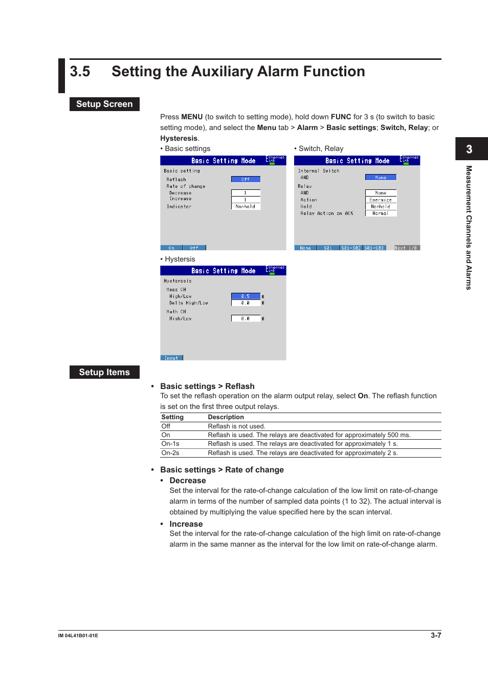 5 setting the auxiliary alarm function, 5 setting the auxiliary alarm function -7 | Yokogawa Removable Chassis DX1000N User Manual | Page 101 / 334