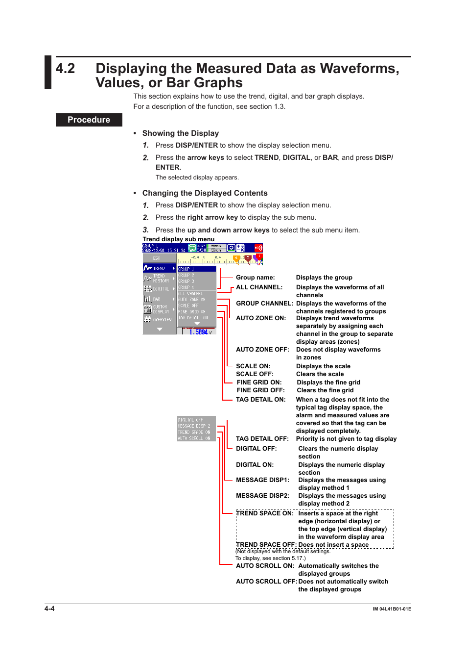 Procedure | Yokogawa Removable Chassis DX1000N User Manual | Page 131 / 334