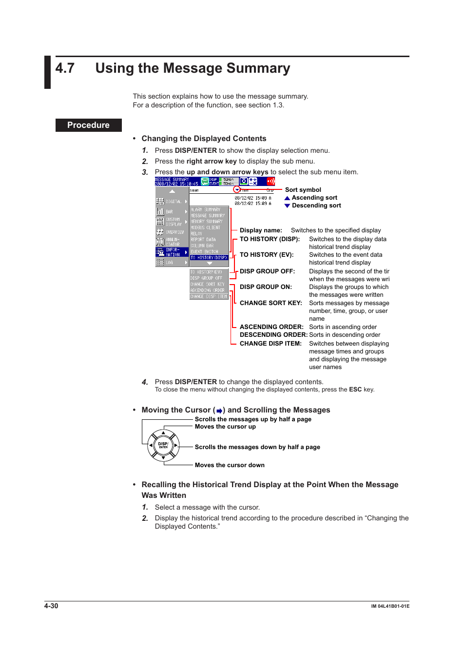 7 using the message summary, 7 using the message summary -30, Procedure | Yokogawa Removable Chassis DX1000N User Manual | Page 157 / 334