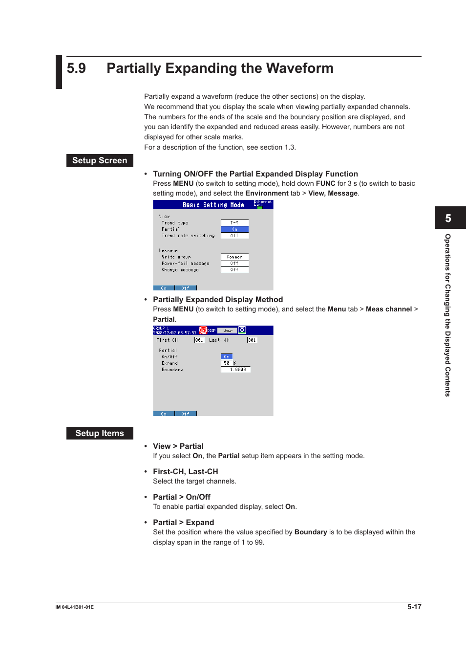9 partially expanding the waveform, 9 partially expanding the waveform -17 | Yokogawa Removable Chassis DX1000N User Manual | Page 186 / 334
