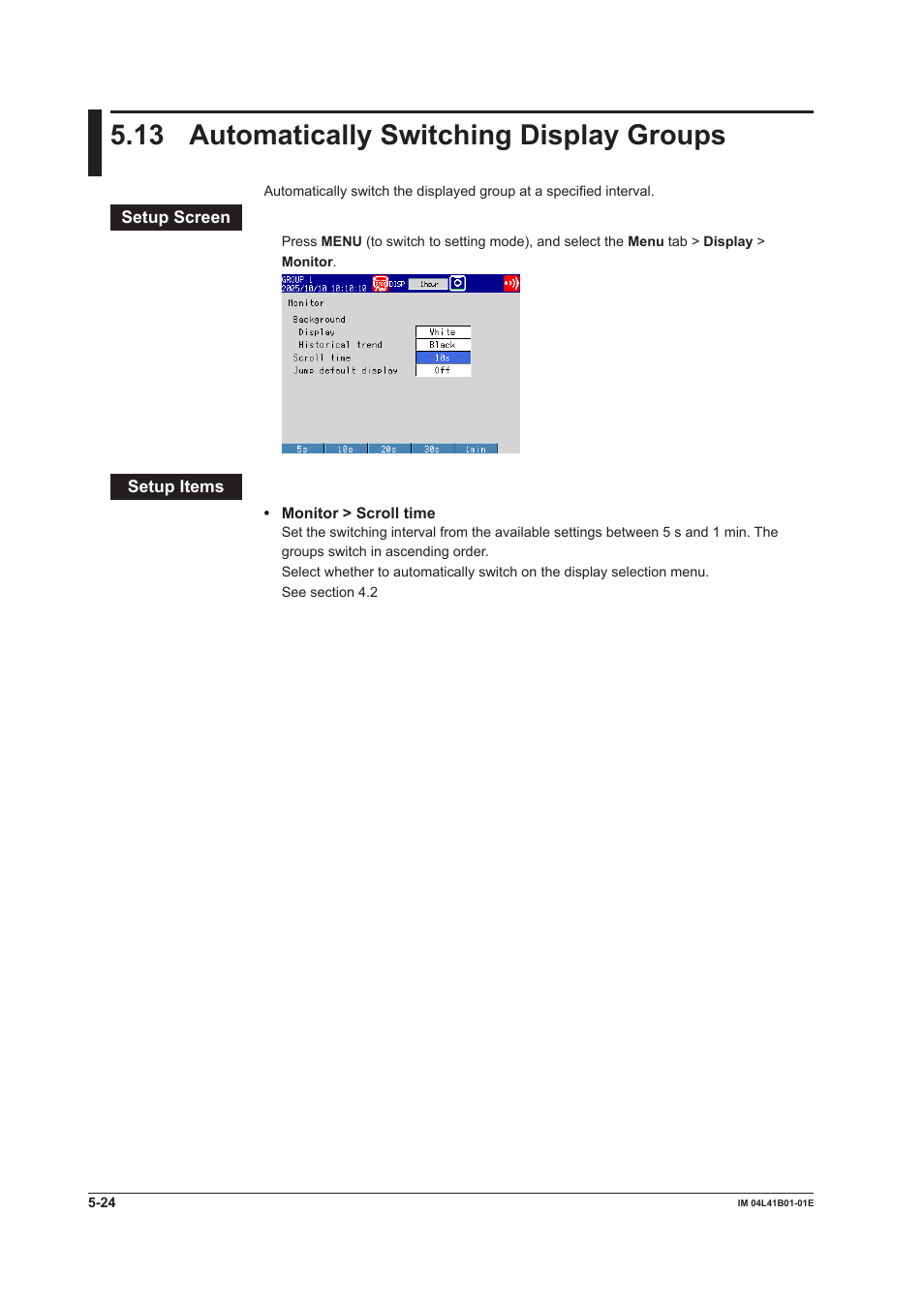 13 automatically switching display groups, 13 automatically switching display groups -24 | Yokogawa Removable Chassis DX1000N User Manual | Page 193 / 334