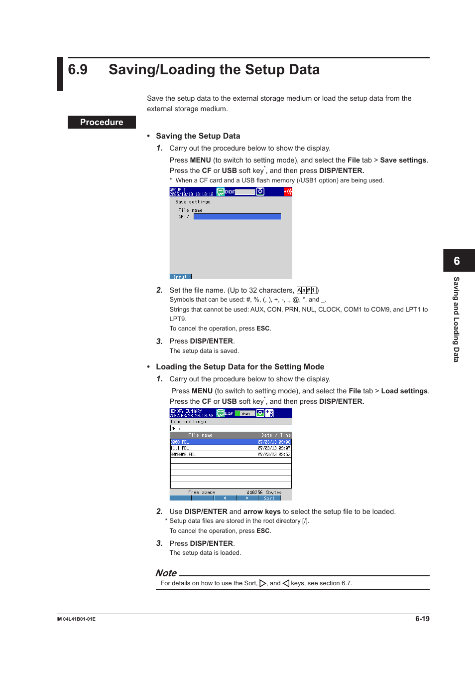 9 saving/loading the setup data, 9 saving/loading the setup data -19 | Yokogawa Removable Chassis DX1000N User Manual | Page 222 / 334