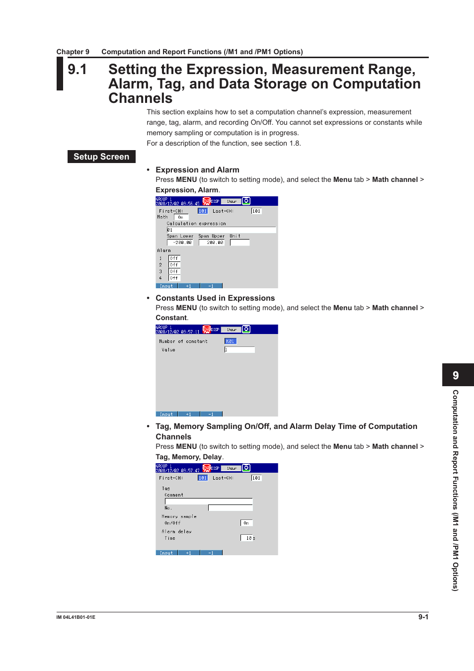 Channels -1 | Yokogawa Removable Chassis DX1000N User Manual | Page 245 / 334