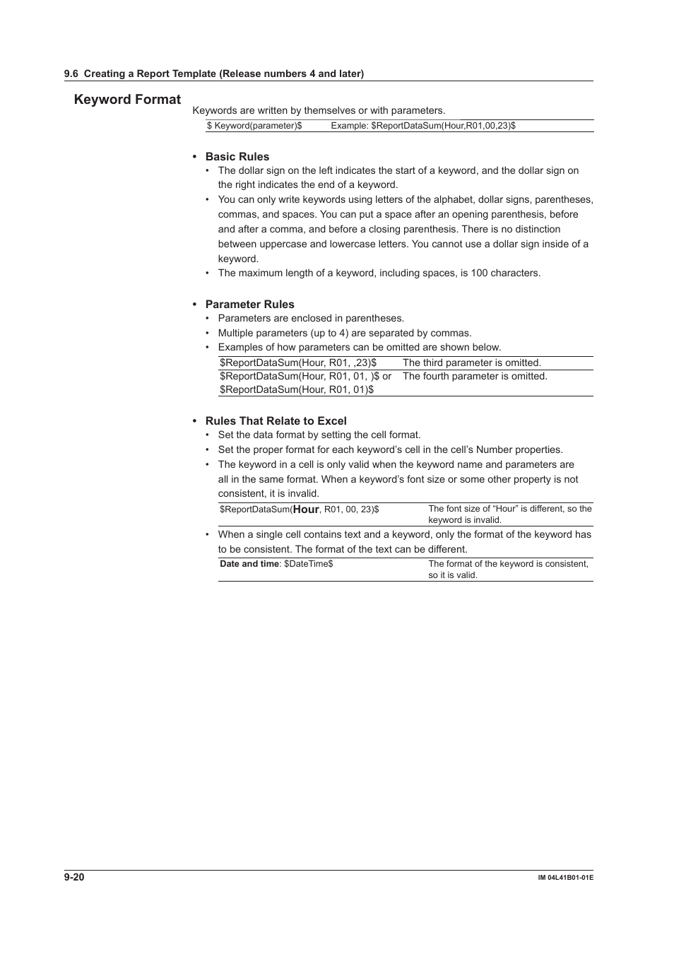 Keyword format | Yokogawa Removable Chassis DX1000N User Manual | Page 264 / 334