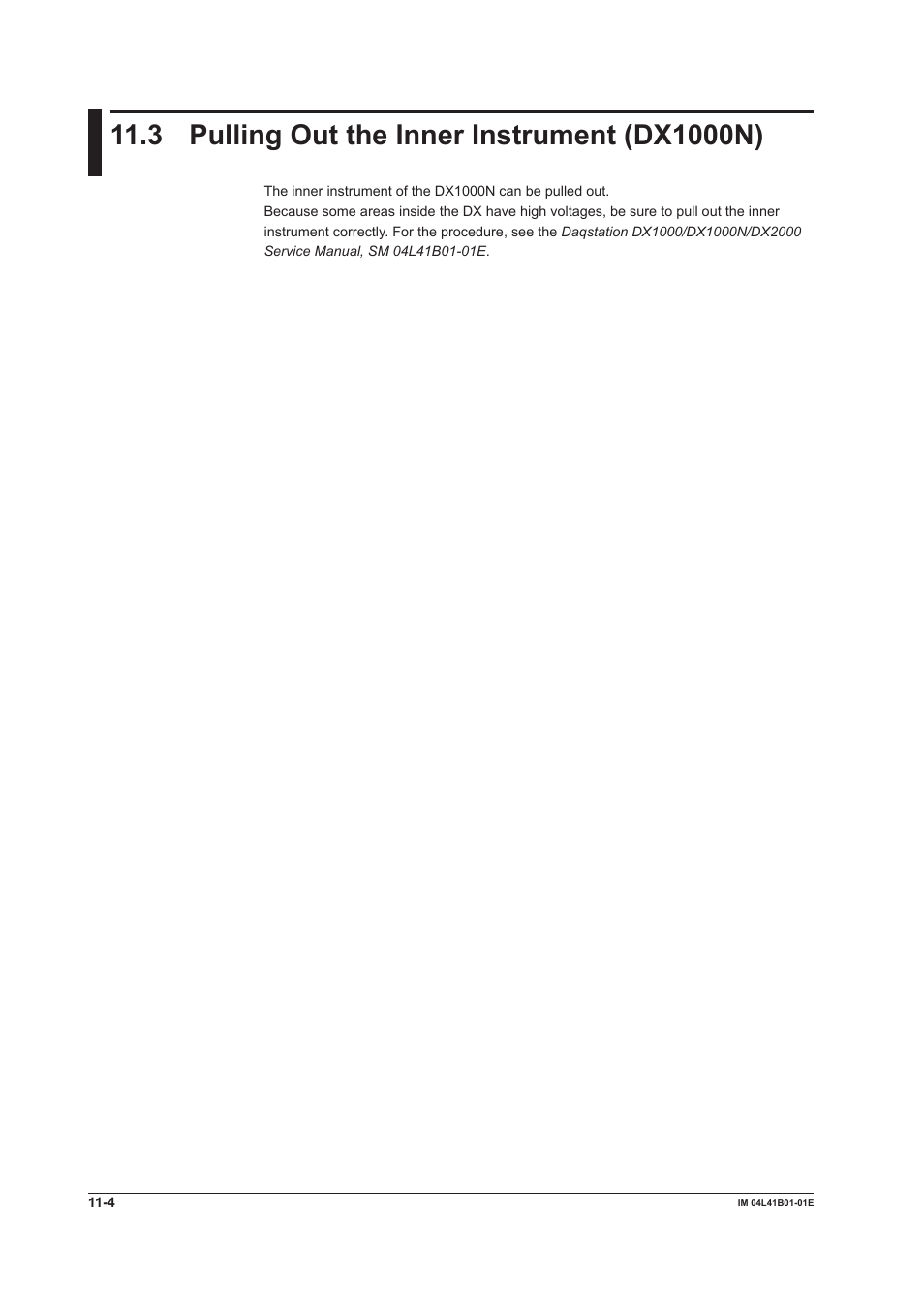 3 pulling out the inner instrument (dx1000n), 3 pulling out the inner instrument (dx1000n) -4 | Yokogawa Removable Chassis DX1000N User Manual | Page 294 / 334