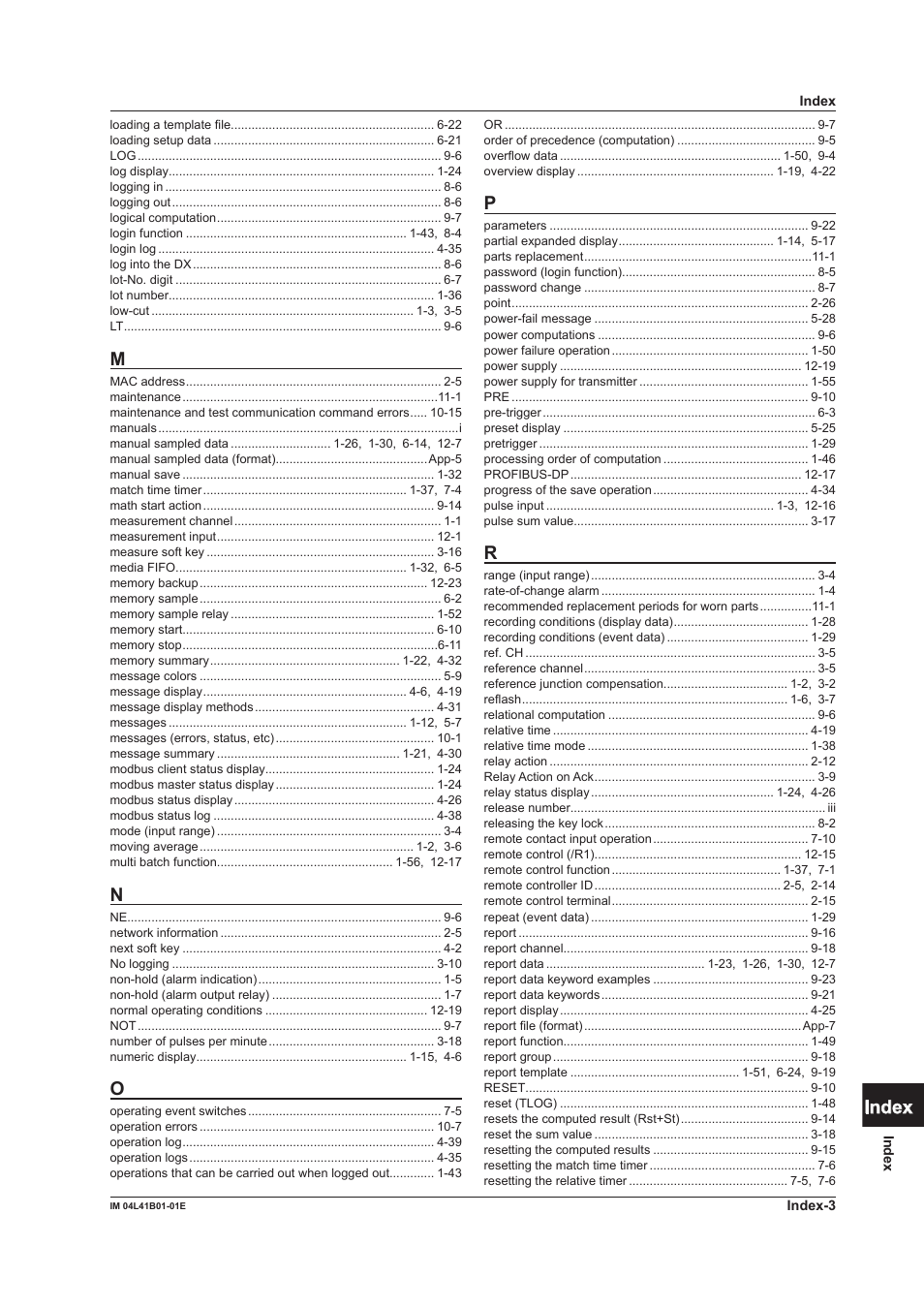 App index | Yokogawa Removable Chassis DX1000N User Manual | Page 333 / 334