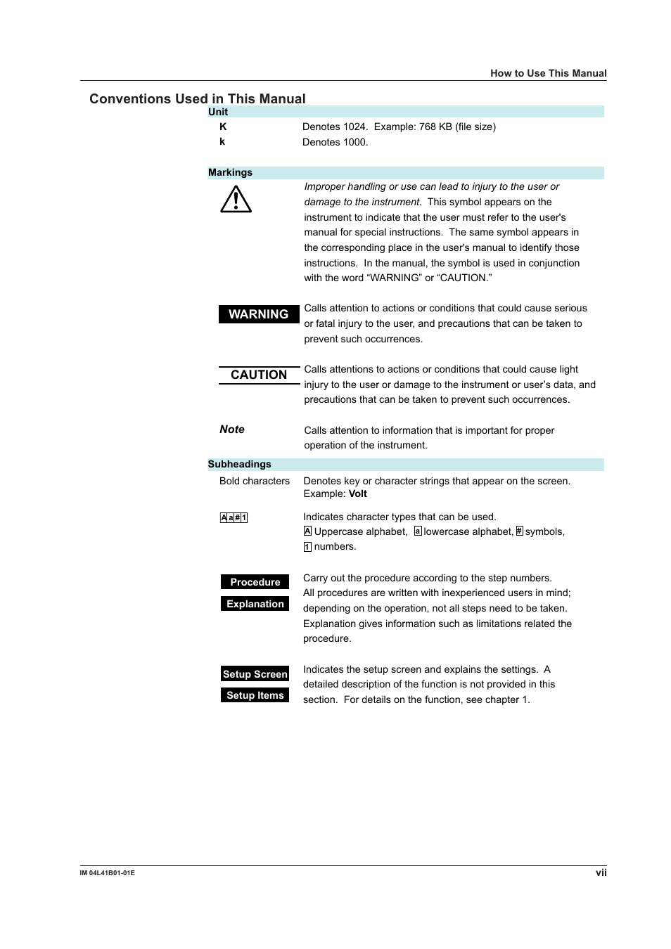 Conventions used in this manual | Yokogawa Removable Chassis DX1000N User Manual | Page 8 / 334