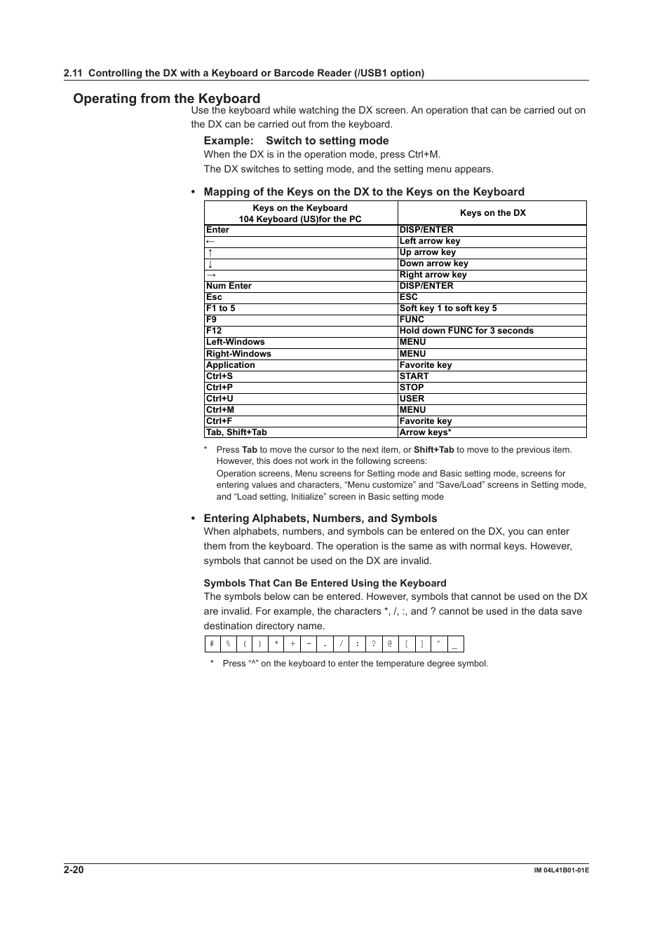 Operating from the keyboard | Yokogawa Removable Chassis DX1000N User Manual | Page 87 / 334