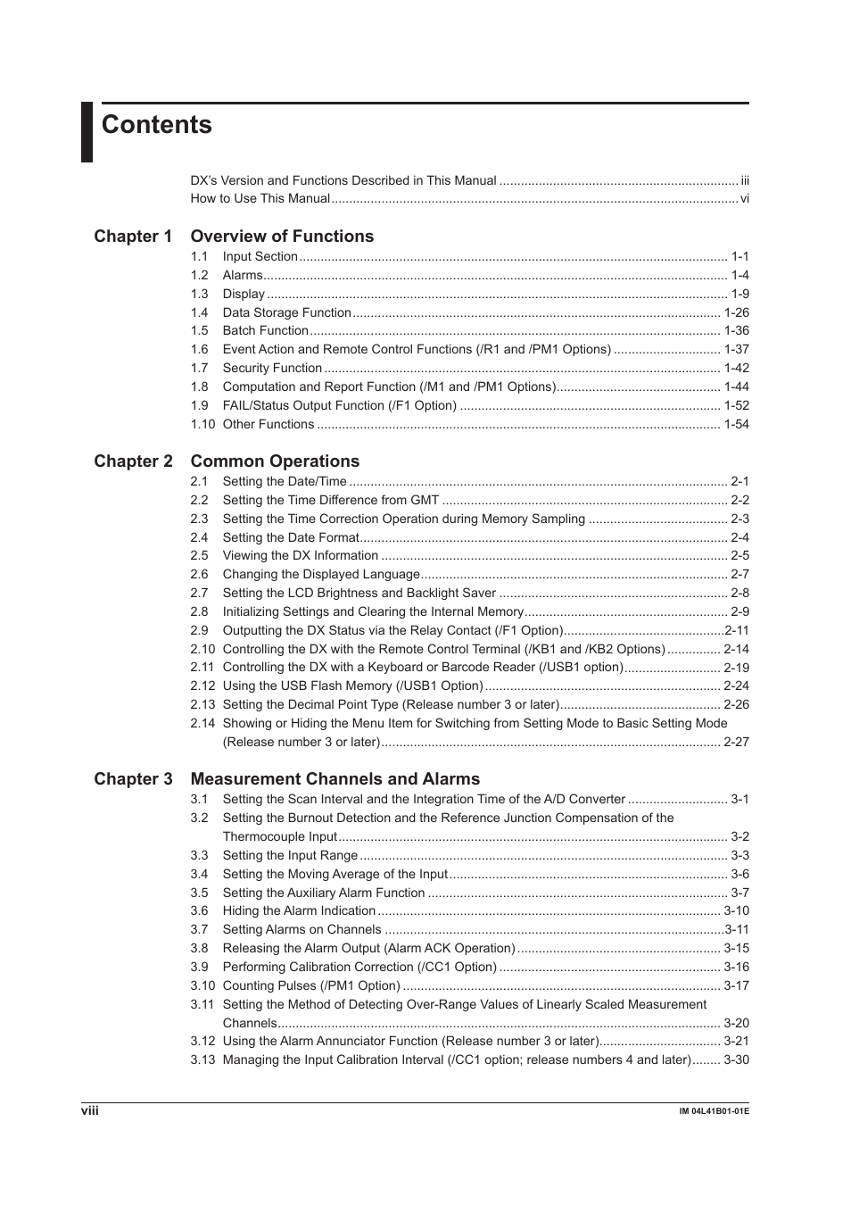 Yokogawa Removable Chassis DX1000N User Manual | Page 9 / 334