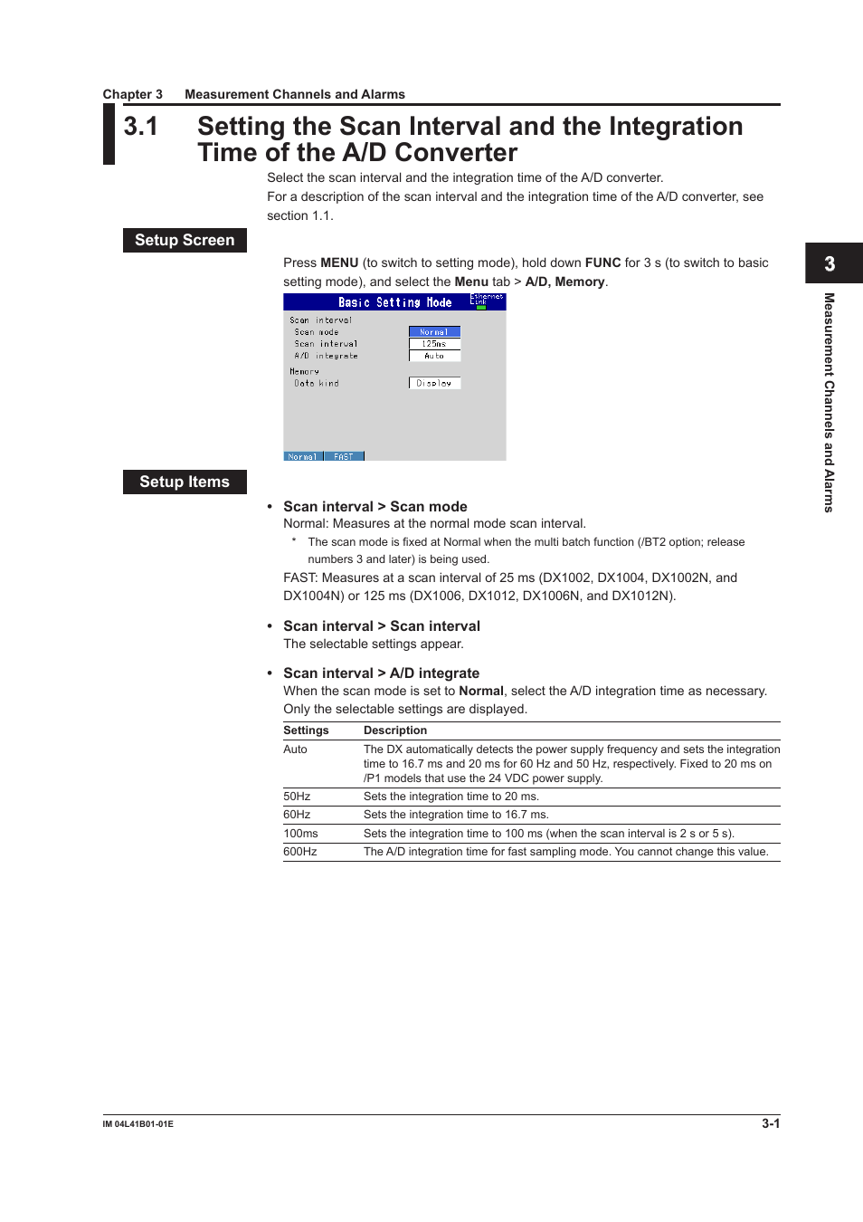 Chapter 3 measurement channels and alarms | Yokogawa Removable Chassis DX1000N User Manual | Page 95 / 334