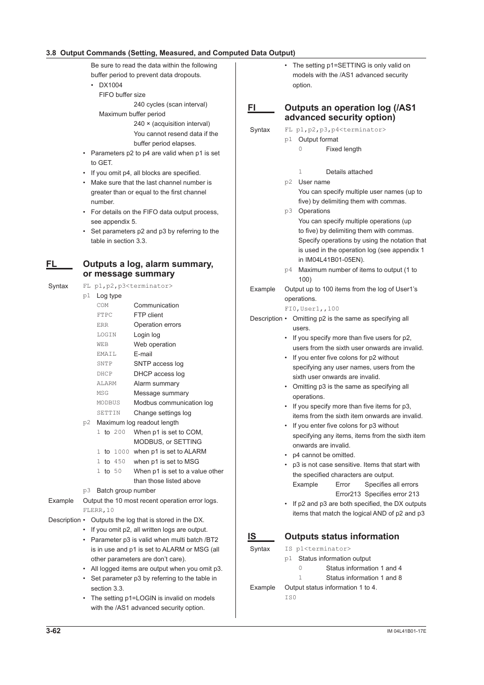 Is outputs status information | Yokogawa Removable Chassis DX1000N User Manual | Page 179 / 261