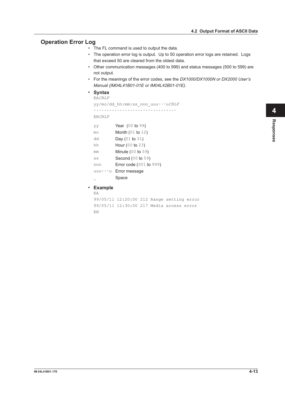 Yokogawa Removable Chassis DX1000N User Manual | Page 197 / 261