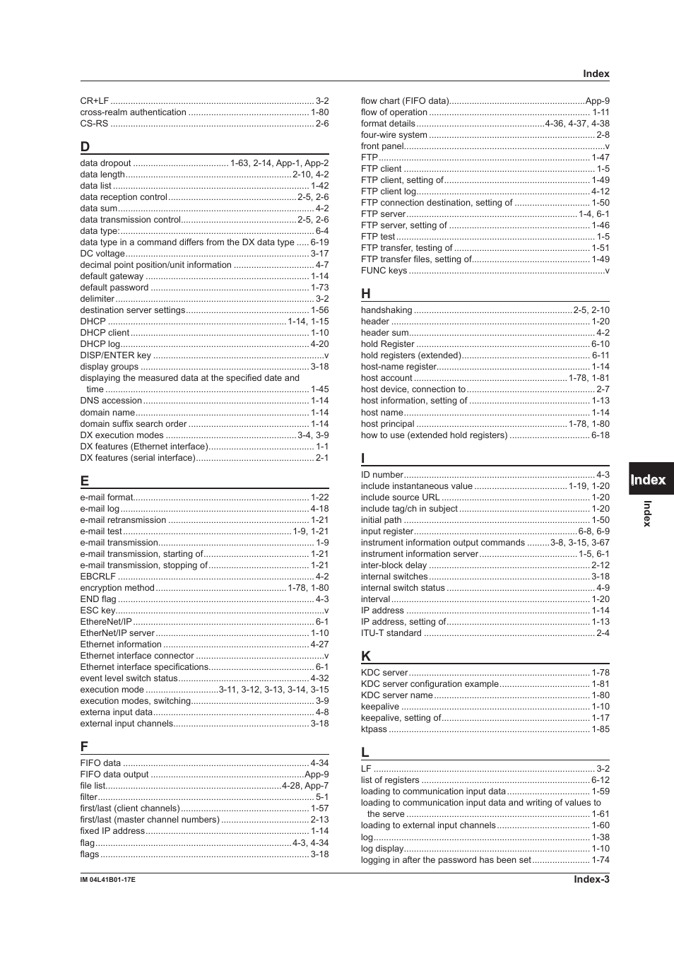 App index | Yokogawa Removable Chassis DX1000N User Manual | Page 259 / 261