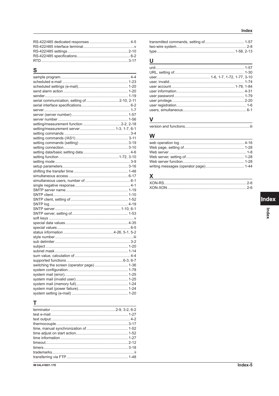 App index | Yokogawa Removable Chassis DX1000N User Manual | Page 261 / 261