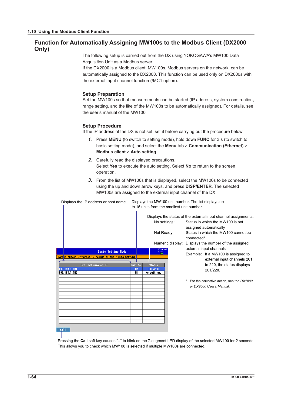 Yokogawa Removable Chassis DX1000N User Manual | Page 72 / 261