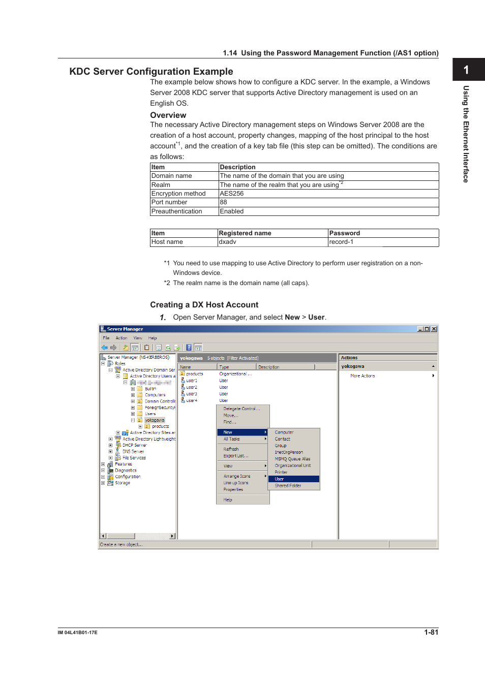 App index kdc server configuration example | Yokogawa Removable Chassis DX1000N User Manual | Page 89 / 261