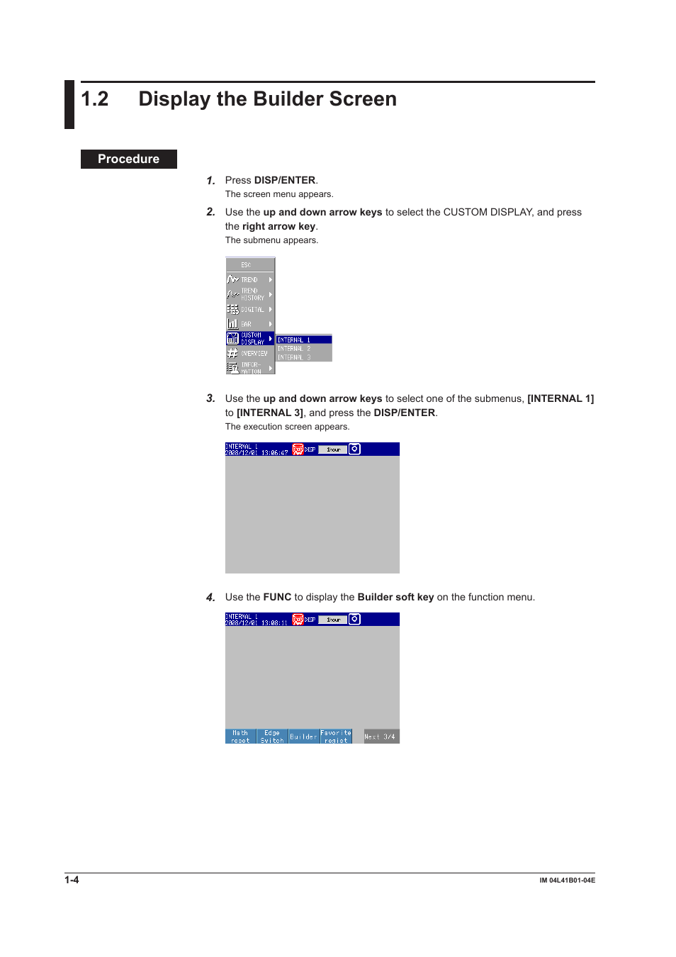 2 display the builder screen, Display the builder screen -4 | Yokogawa Removable Chassis DX1000N User Manual | Page 10 / 112