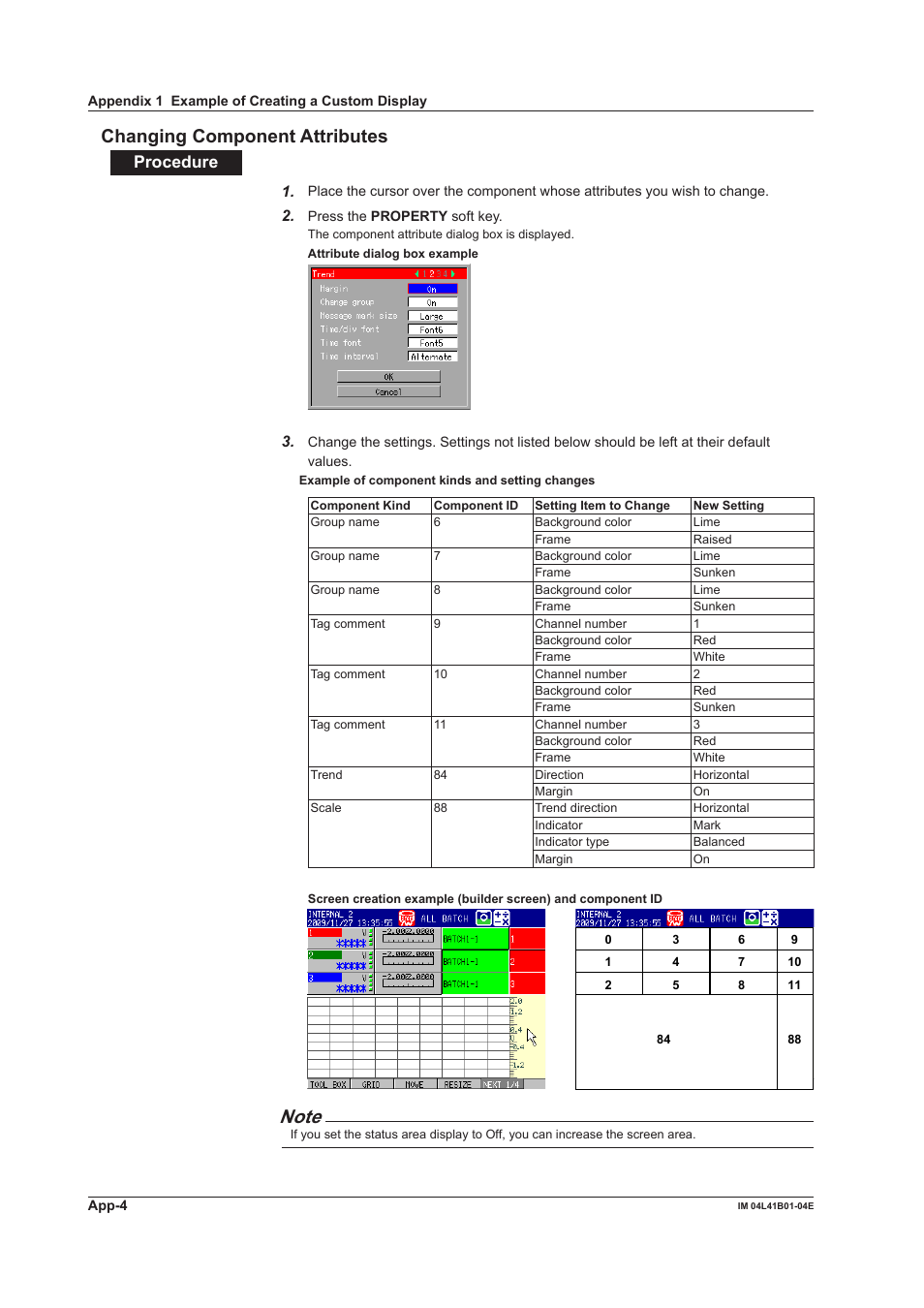 Changing component attributes, Procedure | Yokogawa Removable Chassis DX1000N User Manual | Page 101 / 112