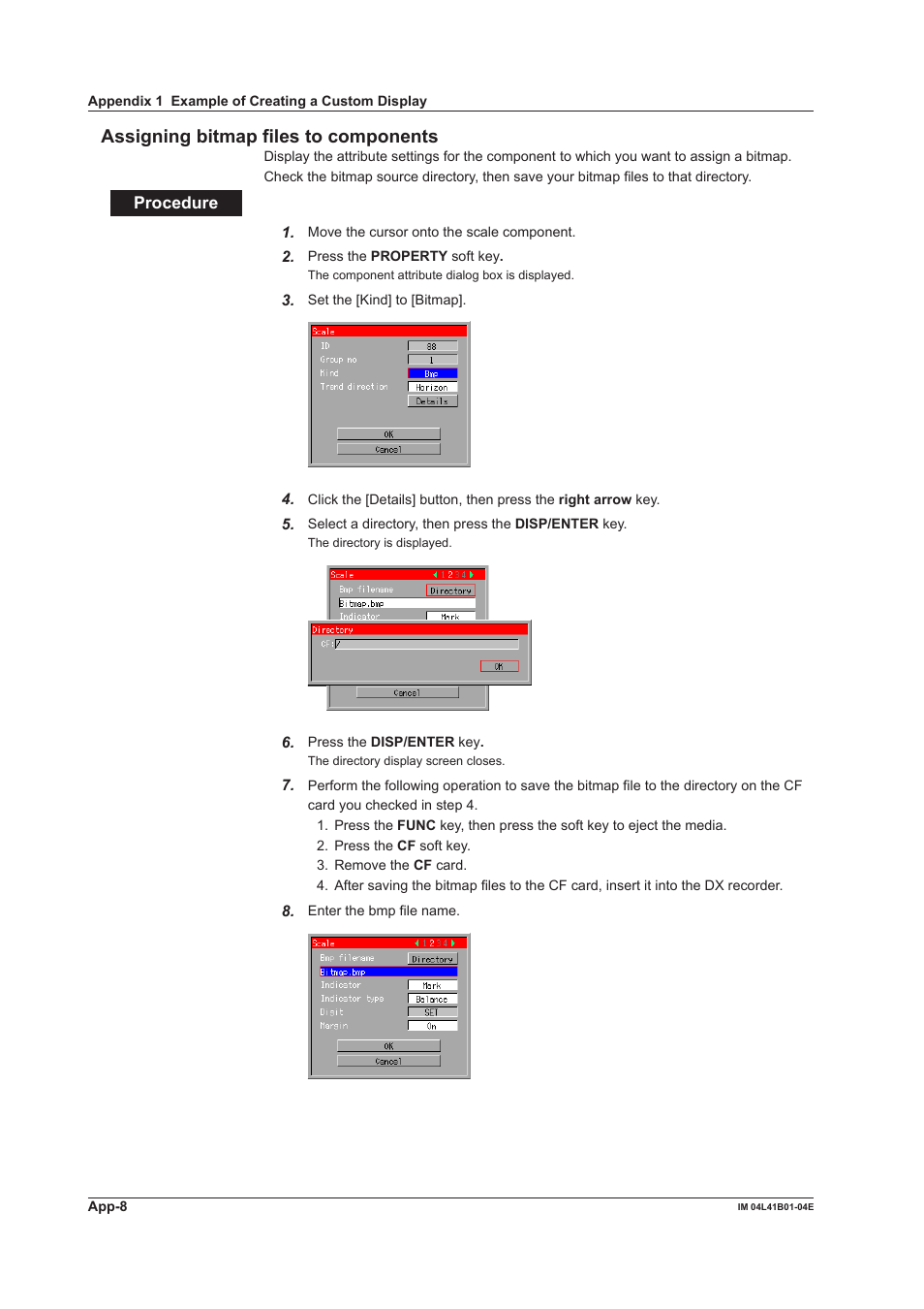 Assigning bitmap files to components | Yokogawa Removable Chassis DX1000N User Manual | Page 105 / 112