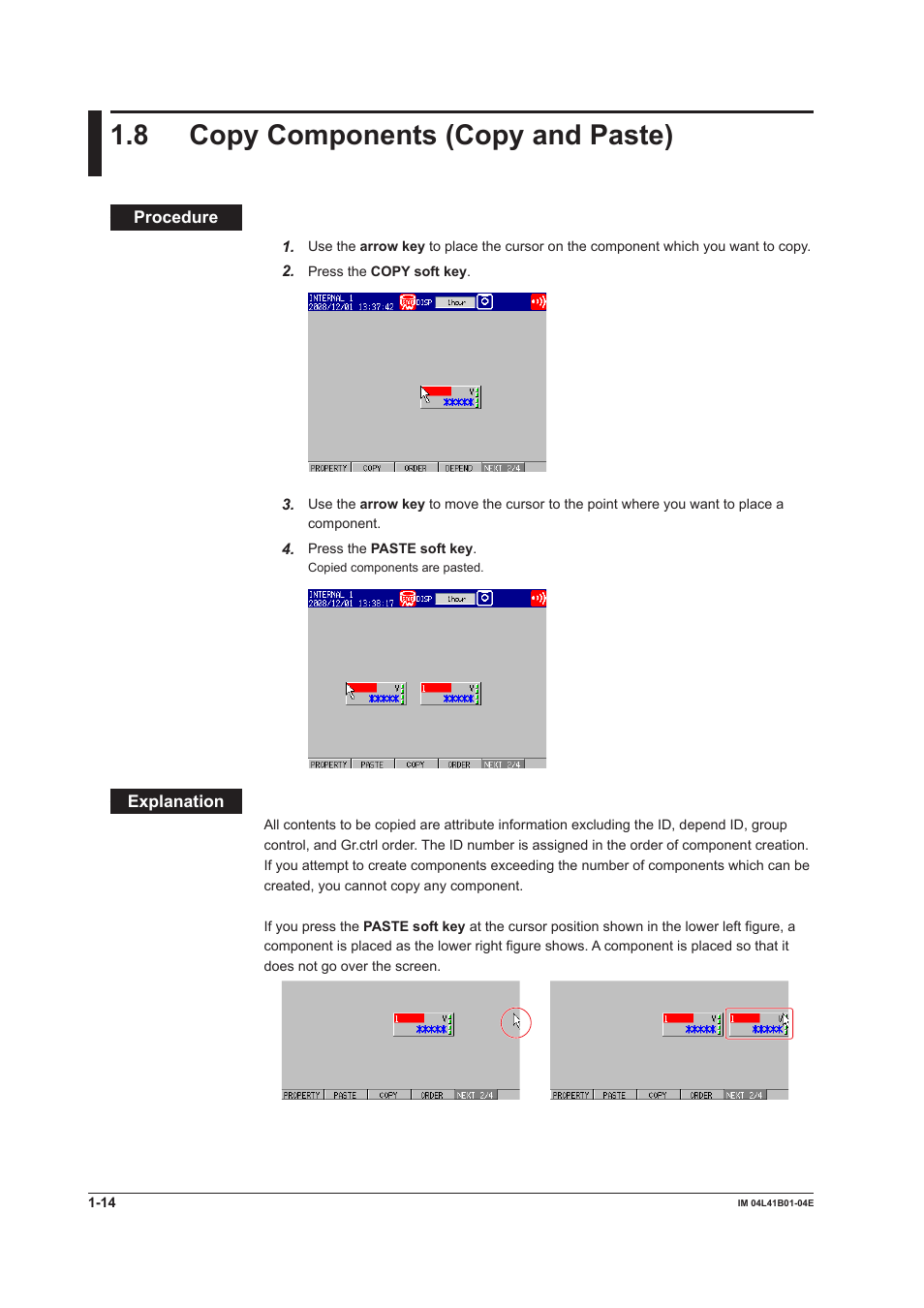 8 copy components (copy and paste), Copy components (copy and paste) -14 | Yokogawa Removable Chassis DX1000N User Manual | Page 20 / 112