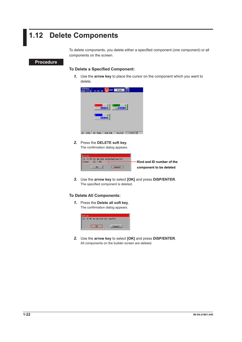 12 delete components, Delete components -22 | Yokogawa Removable Chassis DX1000N User Manual | Page 28 / 112