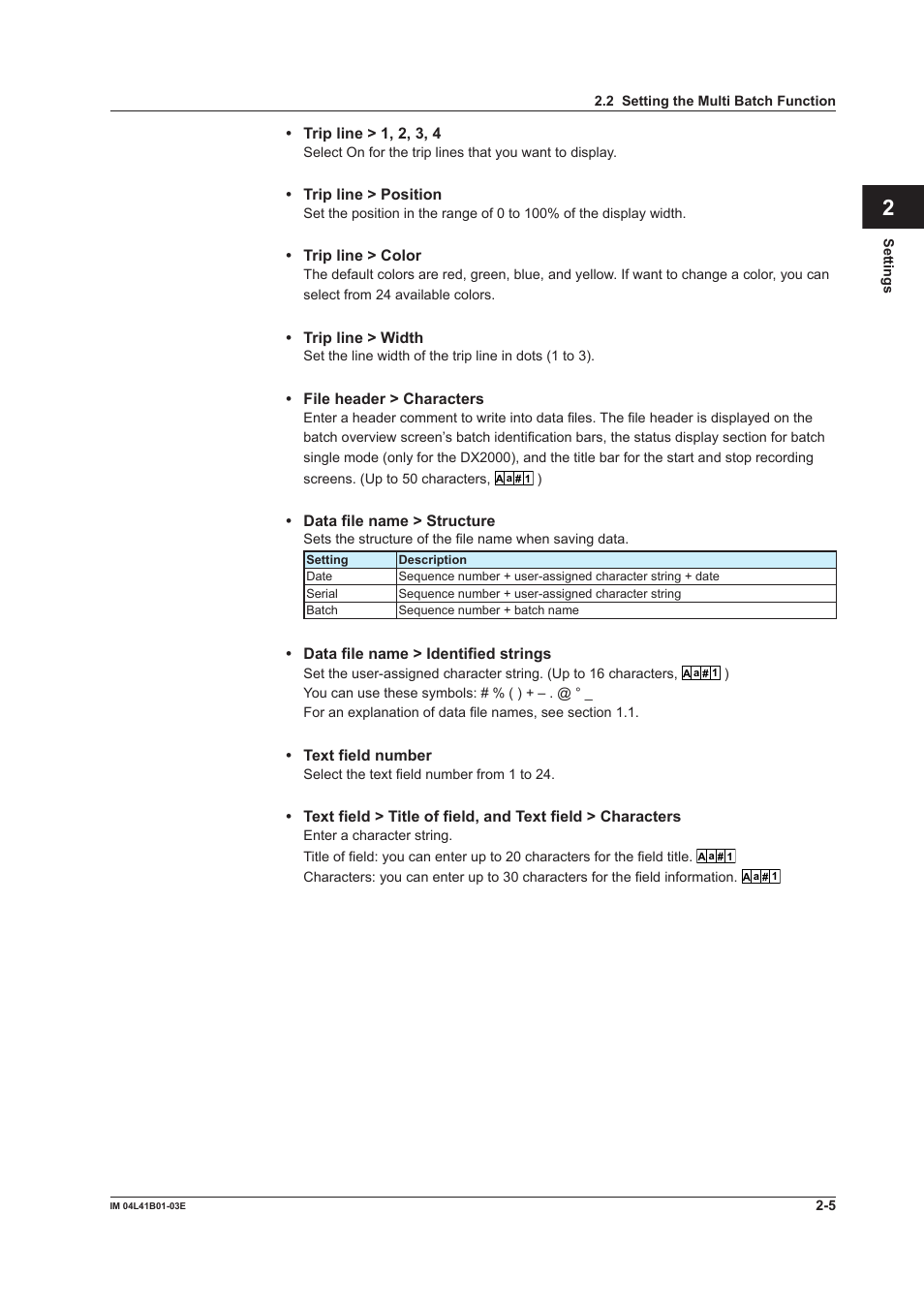 Index | Yokogawa Removable Chassis DX1000N User Manual | Page 20 / 41