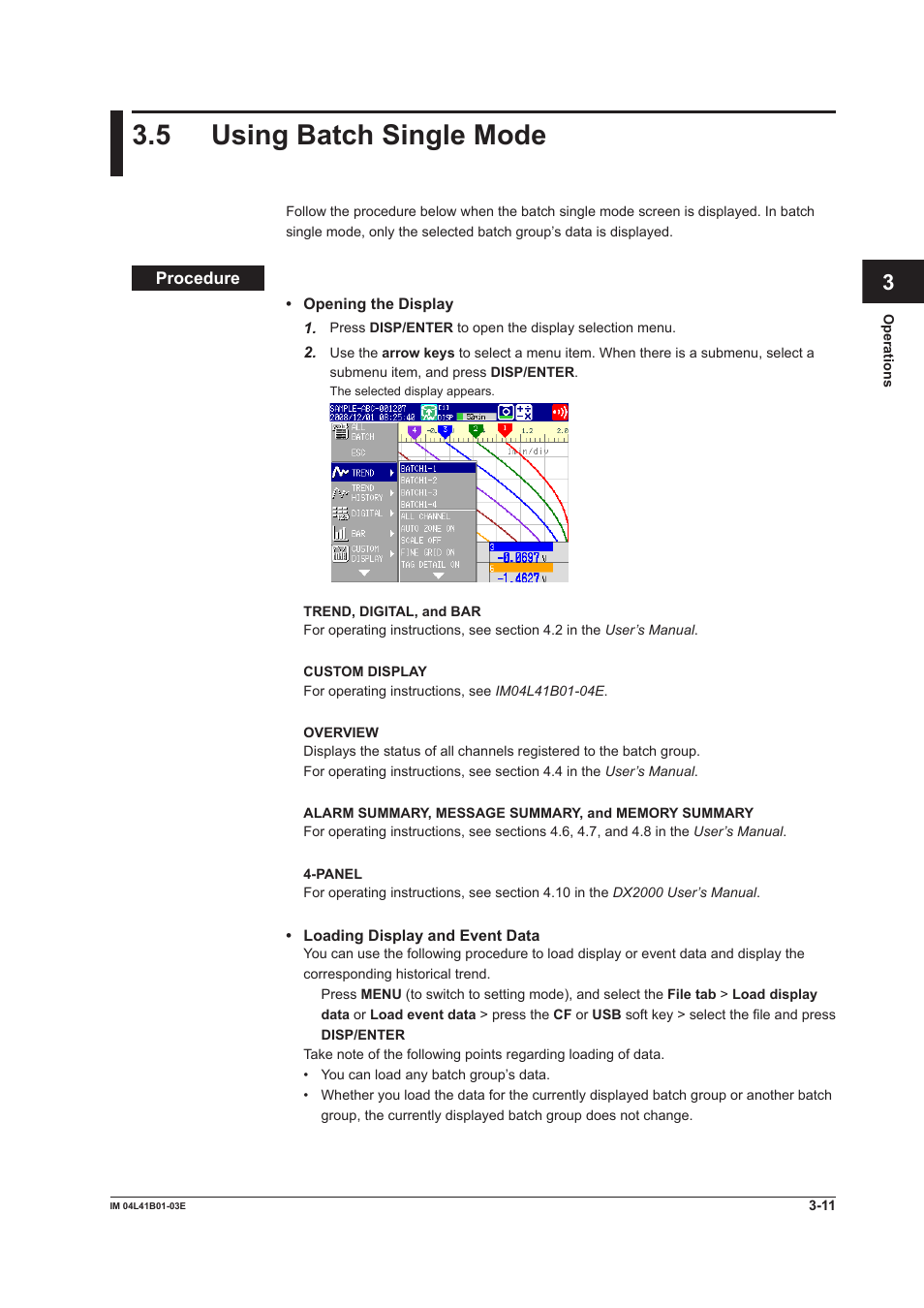 5 using batch single mode, 5 using batch single mode -11, Index | Yokogawa Removable Chassis DX1000N User Manual | Page 32 / 41