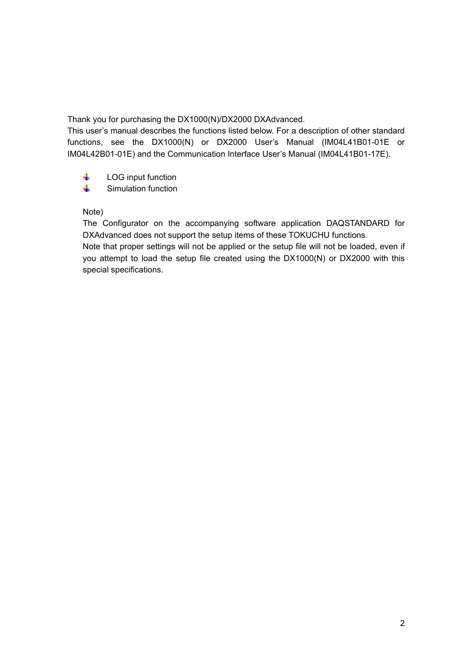 Yokogawa Button Operated DX2000 User Manual | Page 3 / 21