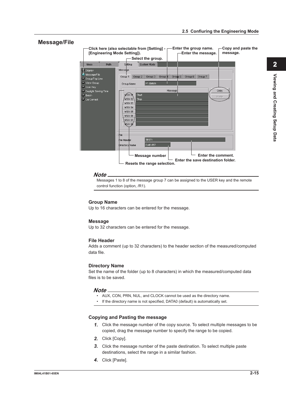 Message/file, Message/file -15, Index | Yokogawa Data Acquisition with PID Control CX2000 User Manual | Page 27 / 55