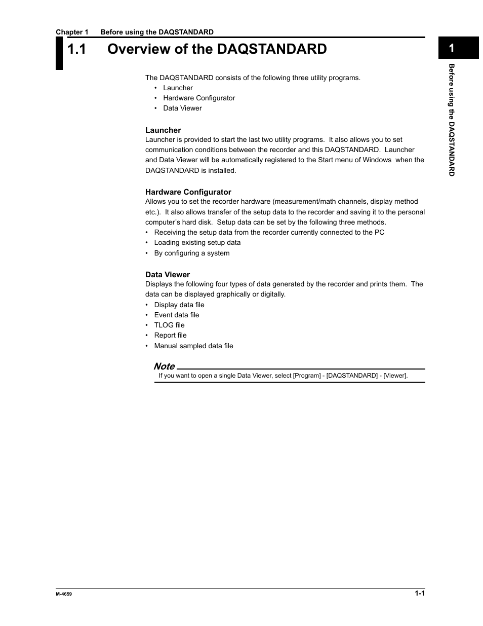 1 overview of the daqstandard | Yokogawa Data Acquisition with PID Control CX2000 User Manual | Page 10 / 286