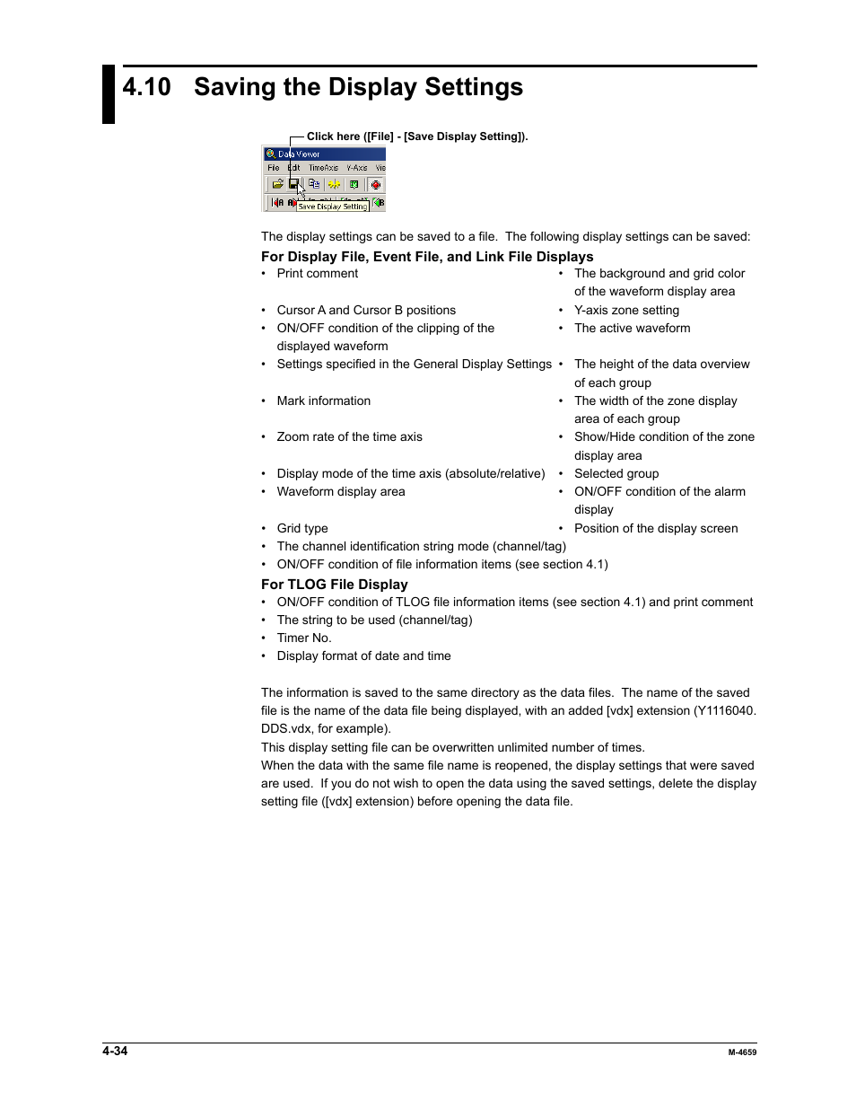 10 saving the display settings | Yokogawa Data Acquisition with PID Control CX2000 User Manual | Page 106 / 286