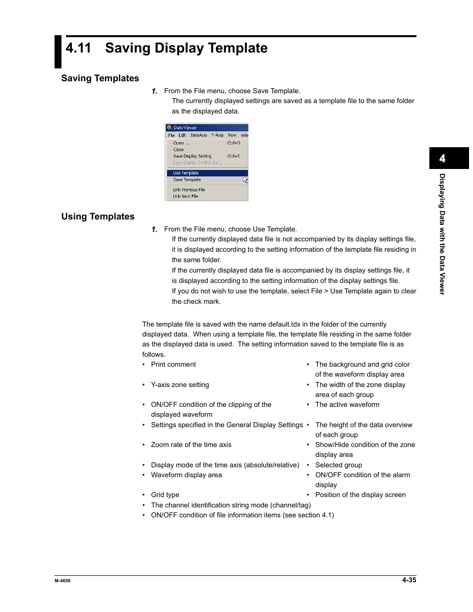 11 saving display template | Yokogawa Data Acquisition with PID Control CX2000 User Manual | Page 107 / 286