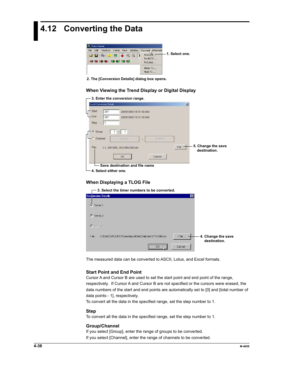 12 converting the data | Yokogawa Data Acquisition with PID Control CX2000 User Manual | Page 108 / 286