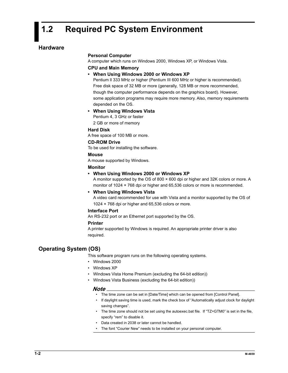 2 required pc system environment | Yokogawa Data Acquisition with PID Control CX2000 User Manual | Page 11 / 286