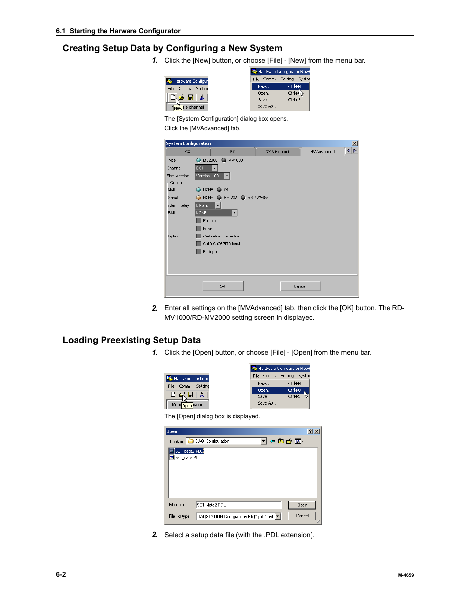 Creating setup data by configuring a new system, Loading preexisting setup data | Yokogawa Data Acquisition with PID Control CX2000 User Manual | Page 117 / 286