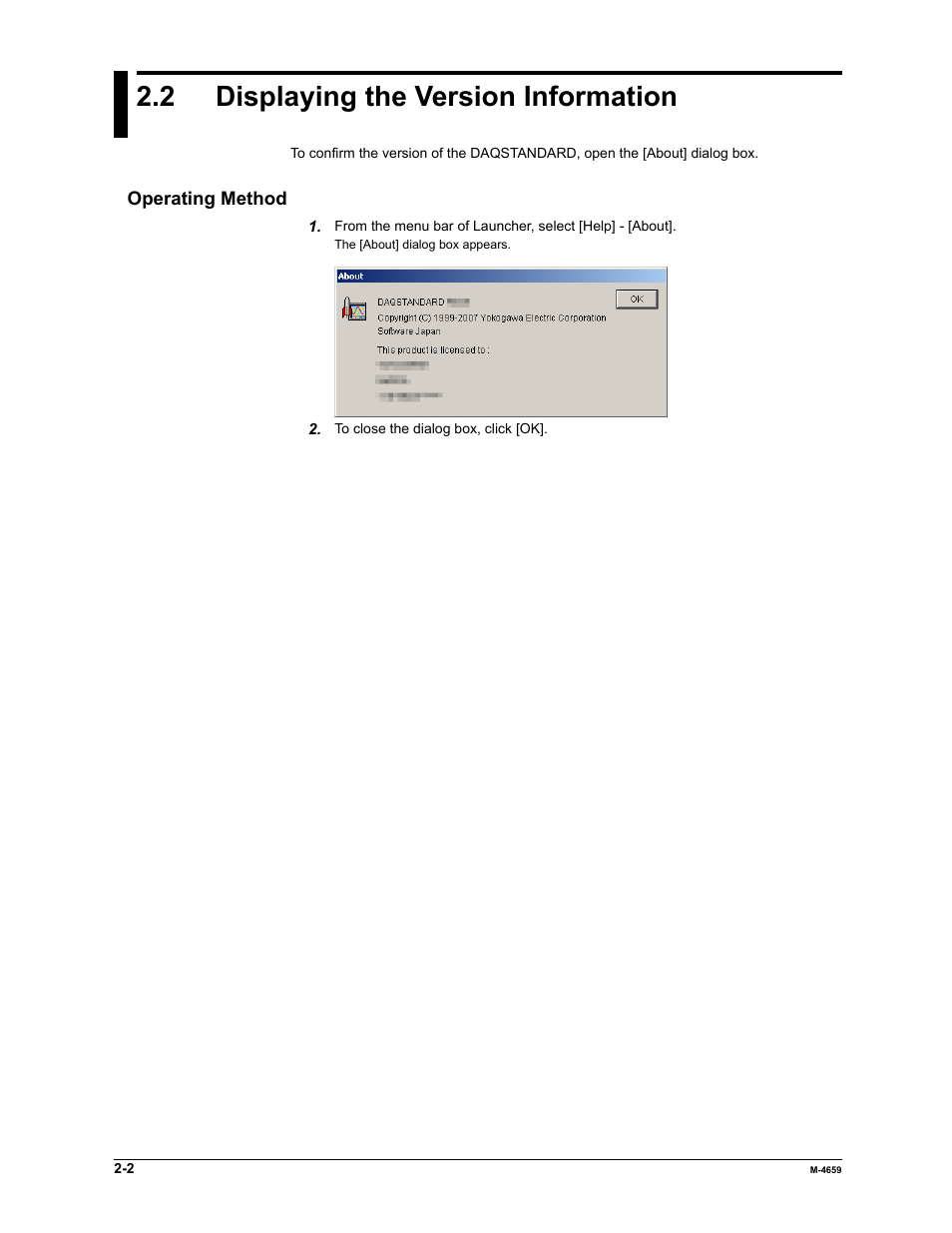 2 displaying the version information | Yokogawa Data Acquisition with PID Control CX2000 User Manual | Page 15 / 286