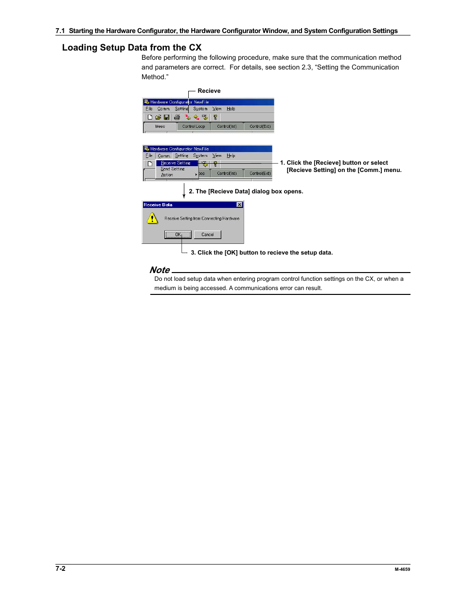 Loading setup data from the cx | Yokogawa Data Acquisition with PID Control CX2000 User Manual | Page 176 / 286