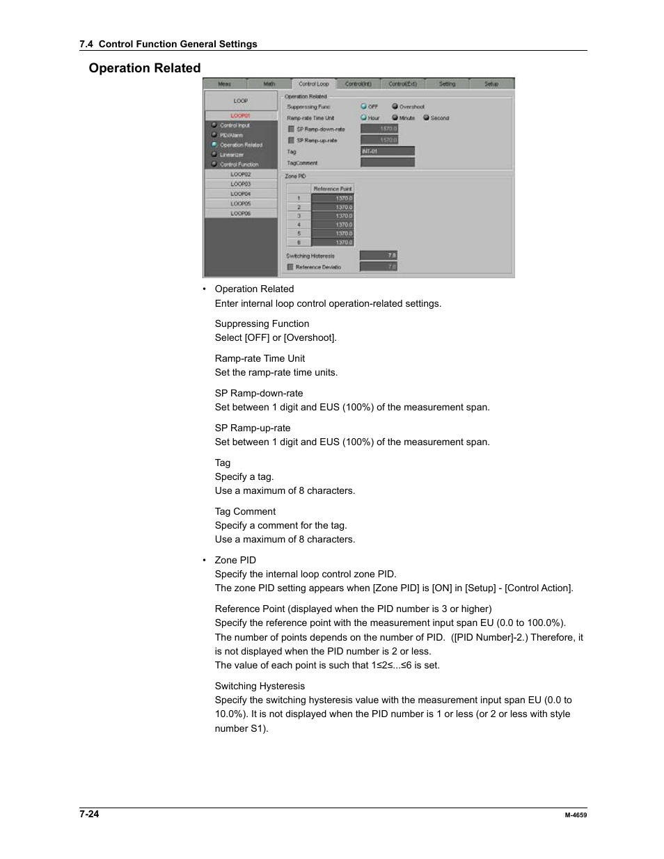 Operation related | Yokogawa Data Acquisition with PID Control CX2000 User Manual | Page 198 / 286