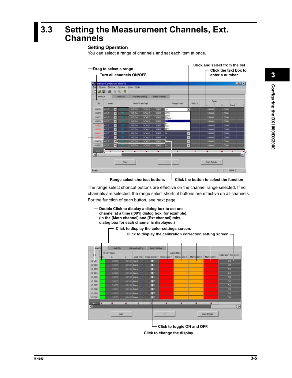 3 setting the measurement channels, ext. channels | Yokogawa Data Acquisition with PID Control CX2000 User Manual | Page 21 / 286