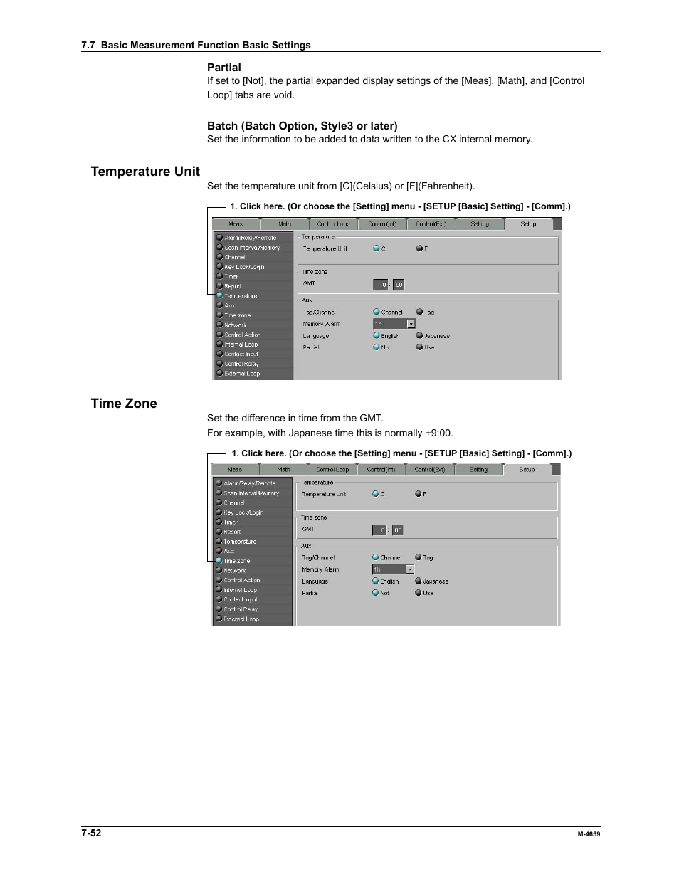 Temperature unit, Time zone | Yokogawa Data Acquisition with PID Control CX2000 User Manual | Page 226 / 286