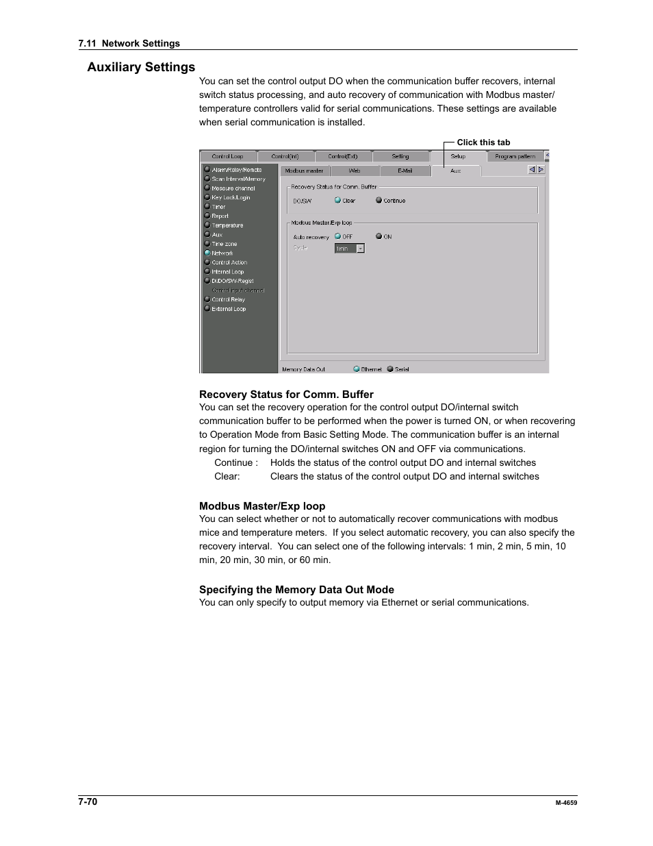 Auxiliary settings | Yokogawa Data Acquisition with PID Control CX2000 User Manual | Page 244 / 286