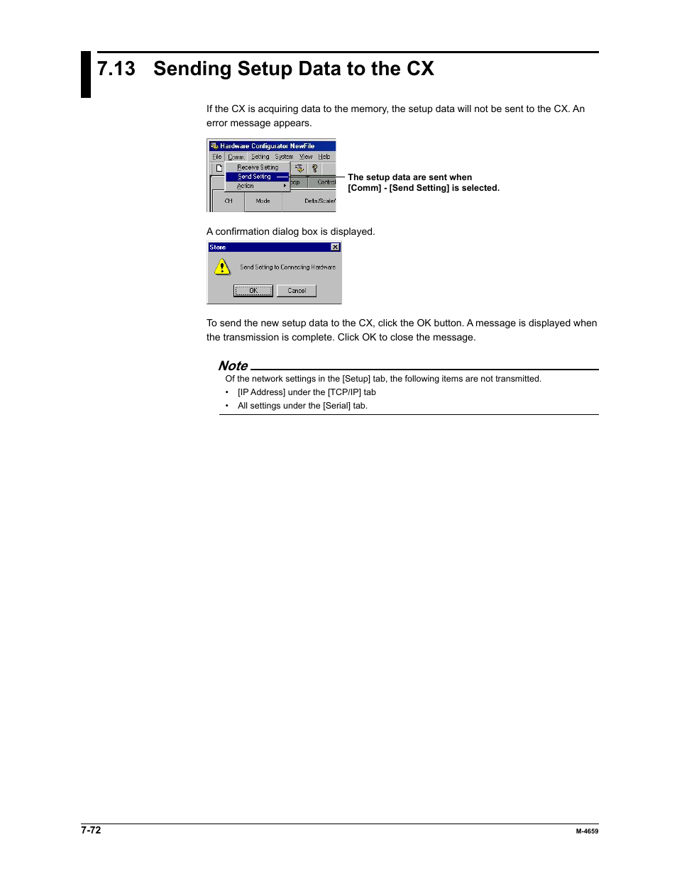 13 sending setup data to the cx | Yokogawa Data Acquisition with PID Control CX2000 User Manual | Page 246 / 286