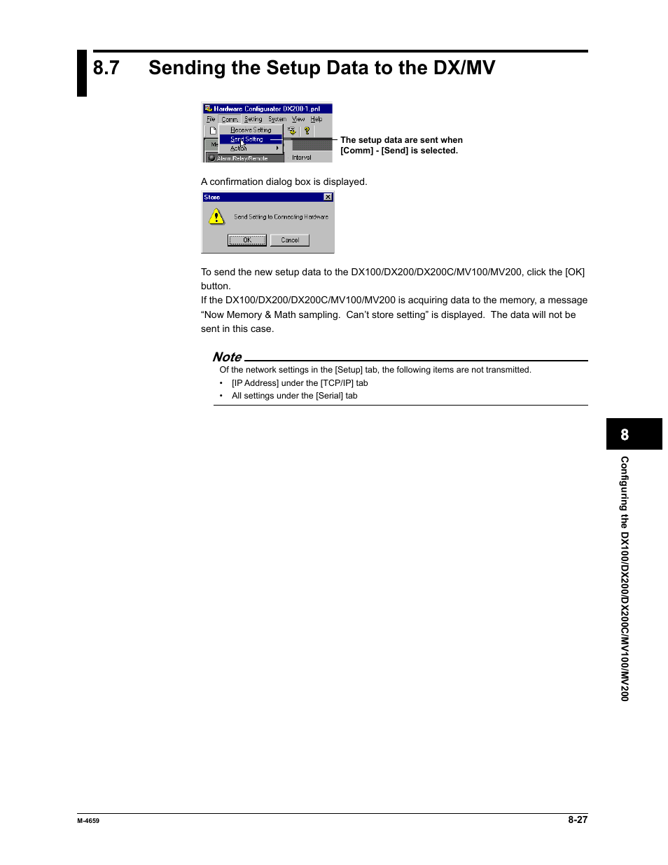 7 sending the setup data to the dx/mv | Yokogawa Data Acquisition with PID Control CX2000 User Manual | Page 277 / 286