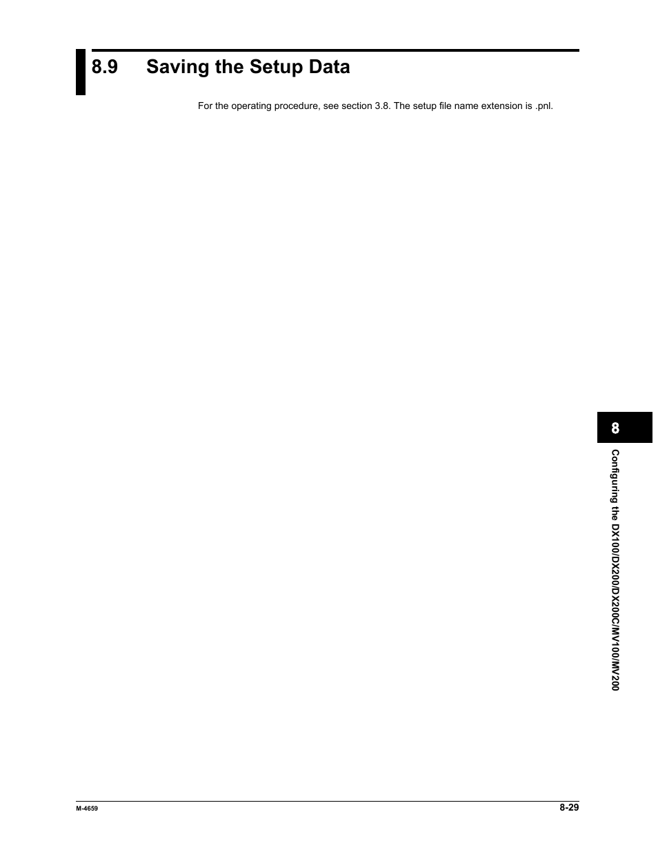 9 saving the setup data | Yokogawa Data Acquisition with PID Control CX2000 User Manual | Page 279 / 286