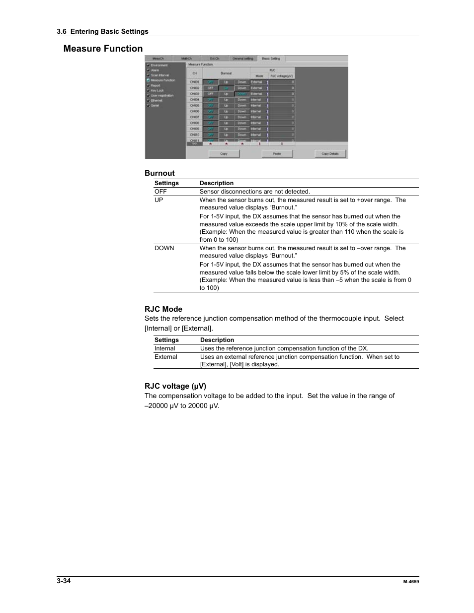 Measure function | Yokogawa Data Acquisition with PID Control CX2000 User Manual | Page 50 / 286