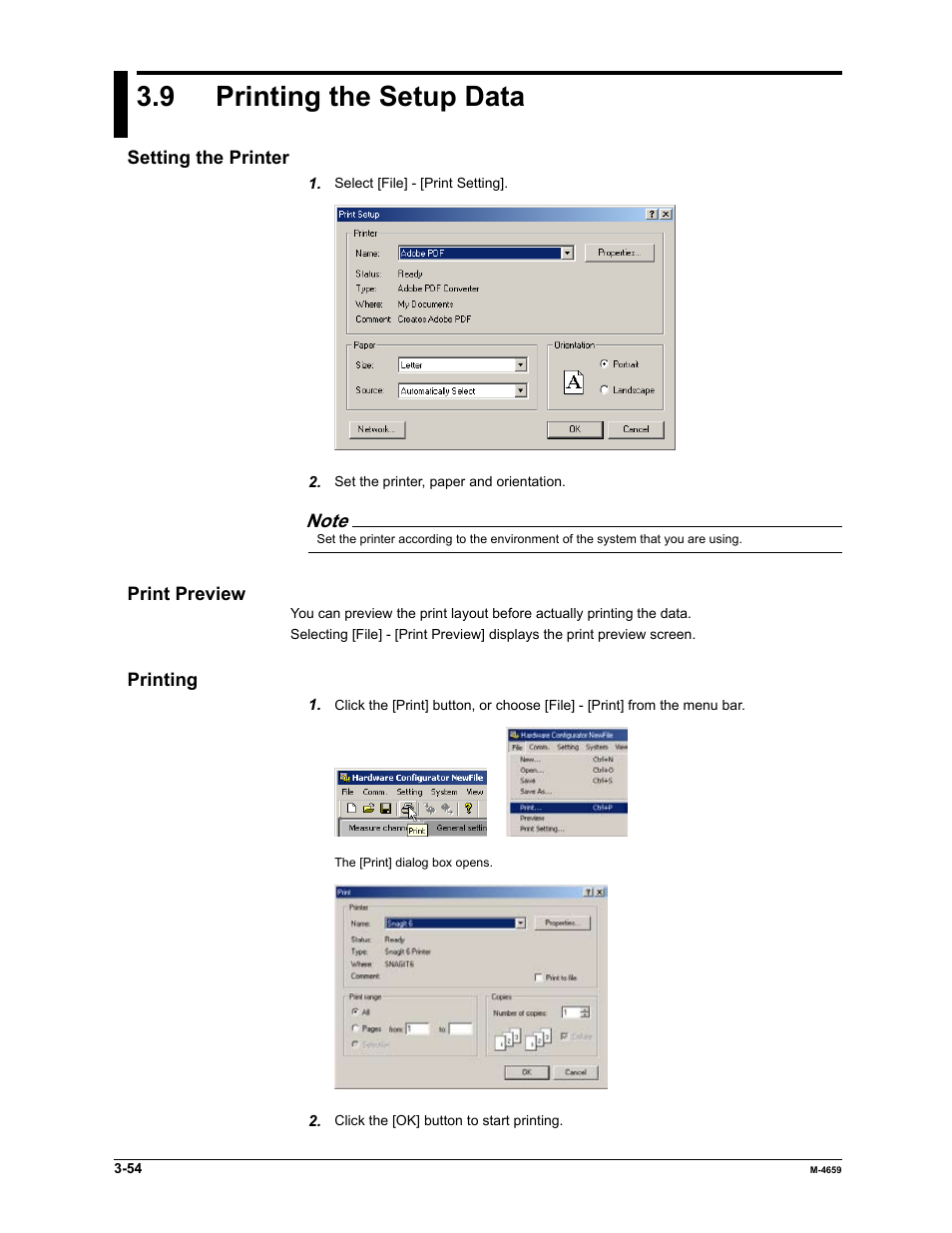 9 printing the setup data | Yokogawa Data Acquisition with PID Control CX2000 User Manual | Page 70 / 286