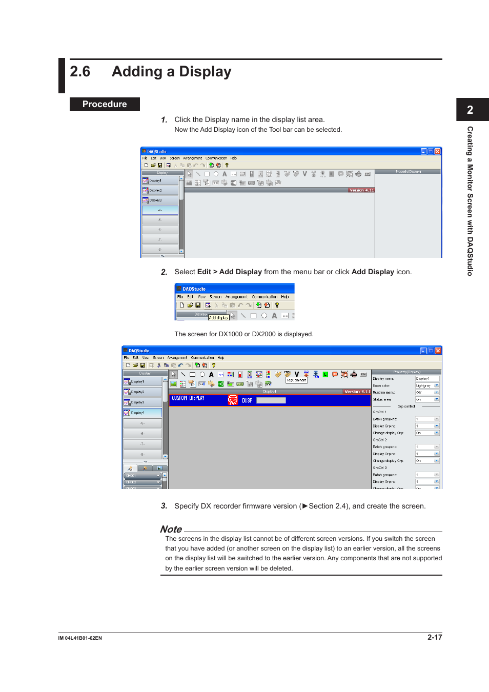 6 adding a display, 6 adding a display -17 | Yokogawa Button Operated DX2000 User Manual | Page 30 / 145