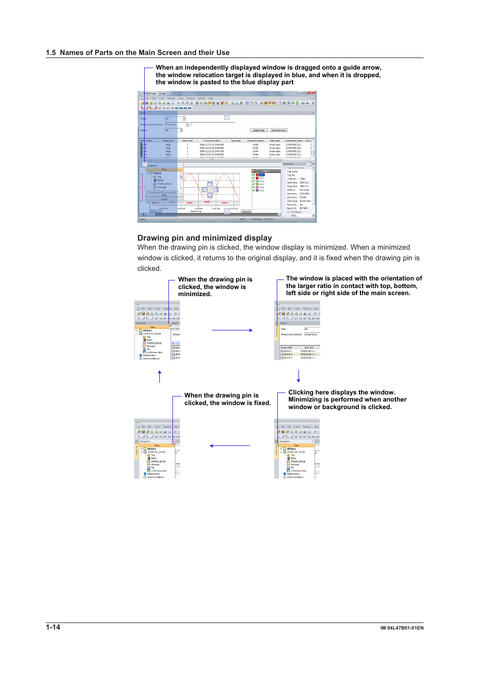 Drawng pn and mnmzed dsplay | Yokogawa Button Operated MV2000 User Manual | Page 21 / 101