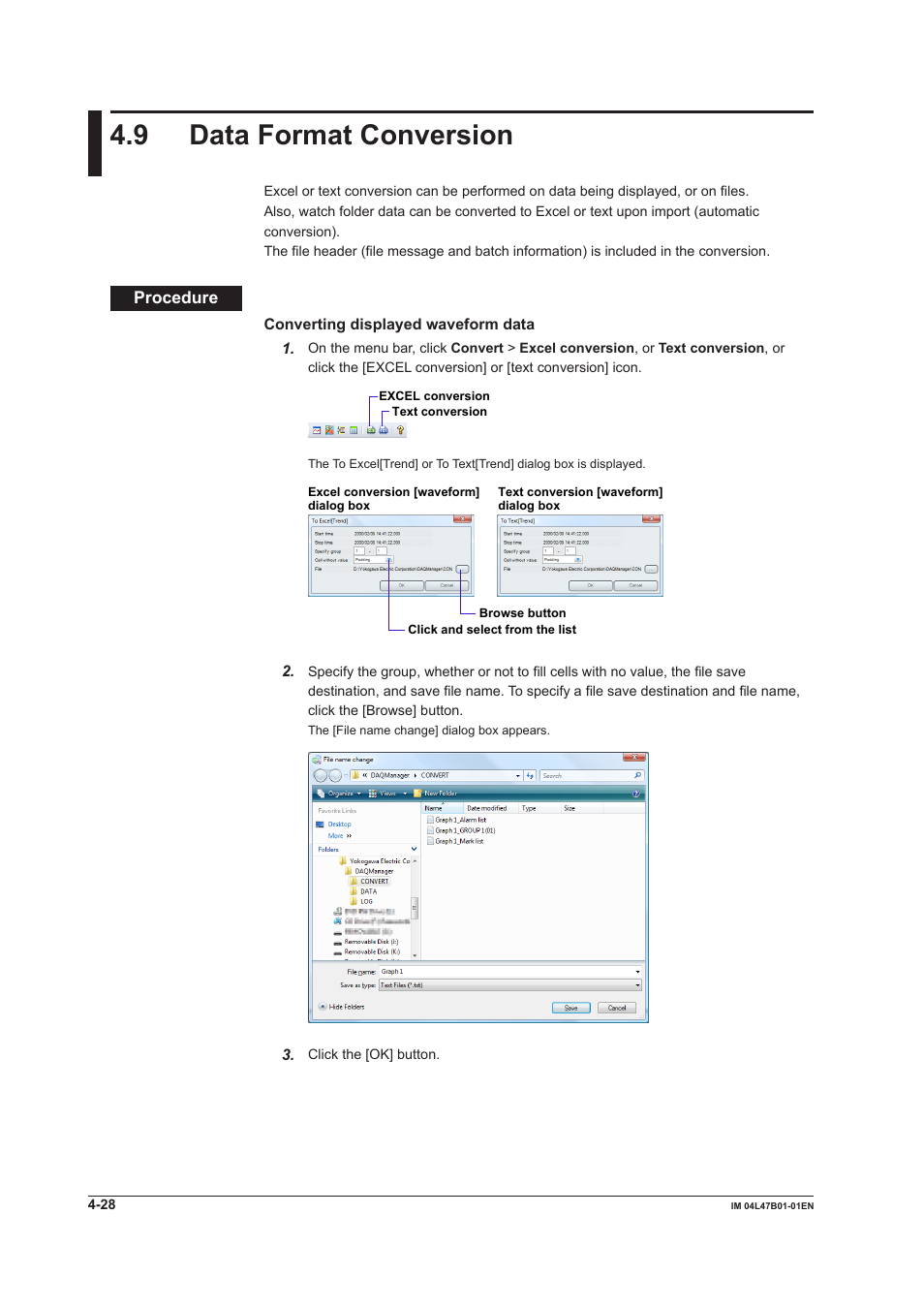 9 data format conversion, 9 data format conversion -28, 9 data format converson | Yokogawa Button Operated MV2000 User Manual | Page 80 / 101