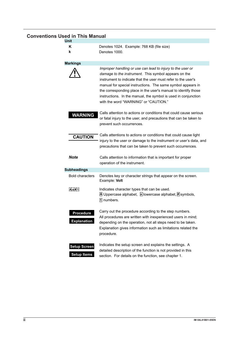 Conventions used in this manual | Yokogawa Removable Chassis DX1000N User Manual | Page 3 / 72